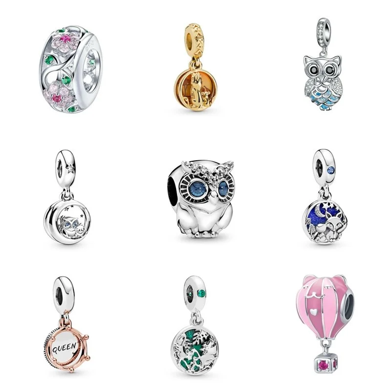 

Silver Heart Maple Leaf Balloon Carousel Beaded Charm Fit Pan Charms Bracelet Bead DIY Accessories Women Fashion Jewelry