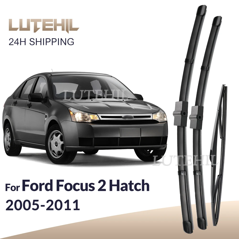 

Для Ford Focus 2 Hatch 2005-2011 2006 2007 2008 стеклоочиститель передние и задние щетки стеклоочистителя лобовое стекло щетки 26 "+ 17" + 14"