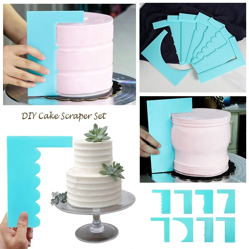 

Modelling Smoother Polisher Cake Scraper Blade Pastry Spatulas Pastry Icing Comb Set Baking Tools For Cakes DIY Molds For Baking