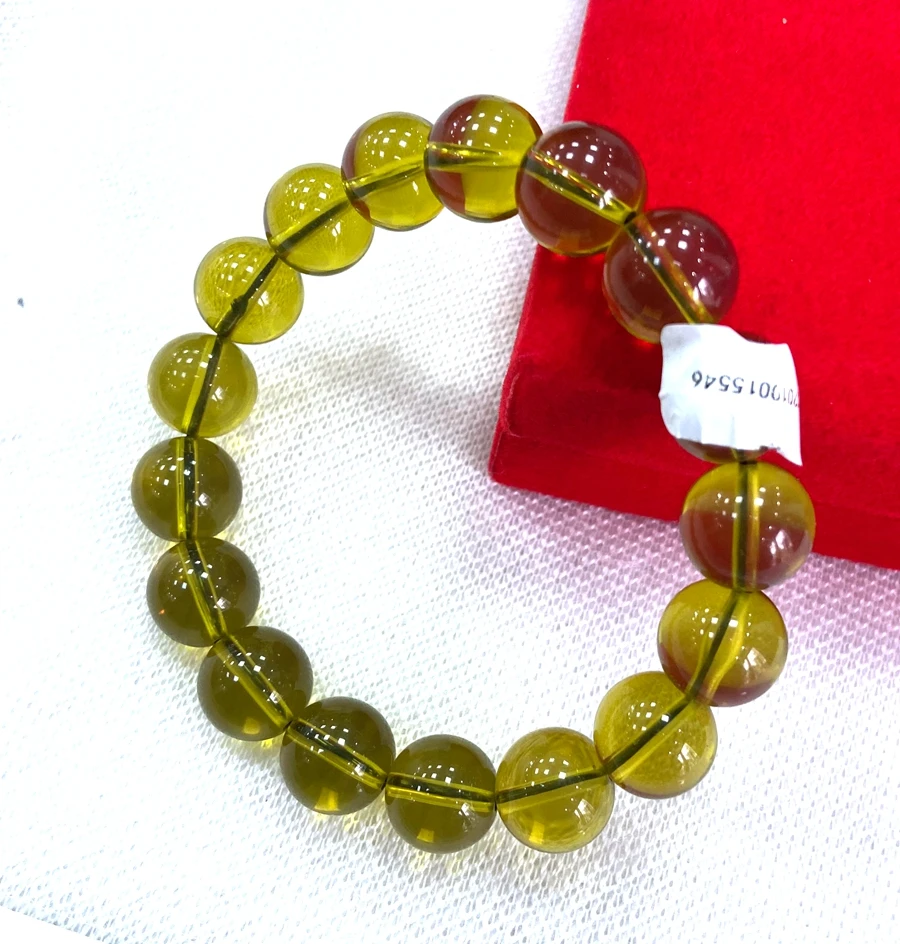 

100 сертификат 10 мм натуральный зеленый мексиканский Небесно-Голубой янтарный браслет с бусинами 7,5"