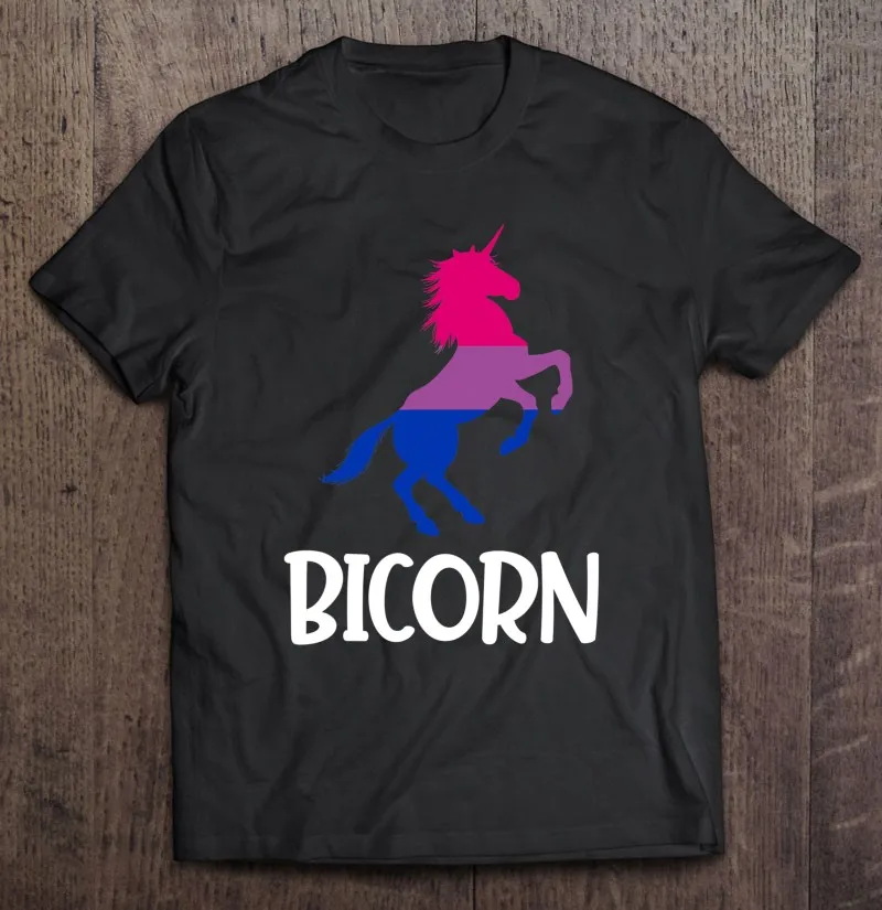 Бисексуальные мужские футболки Bicorn с единорогом для влюбленных собственный