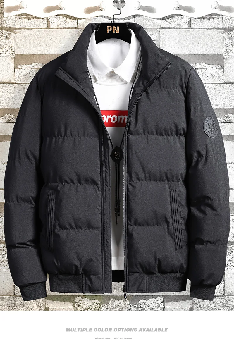 2022 new autumn winter cotton coat men's winter coat new Korean stand collar trend thickened short cotton coat