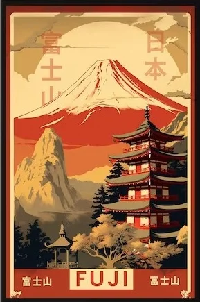 

Печать на холсте "Японские города"