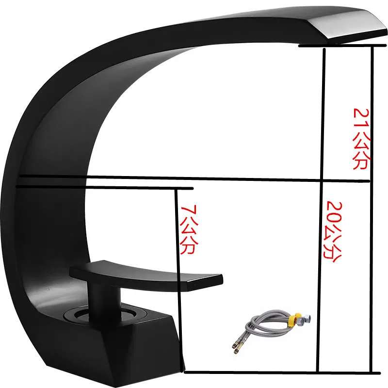 

Copper Basin Hot and Cold Faucet Washbasin Bathroom Cabinet Bathroom Wash Basin Household Inter-Platform Basin Black Faucet