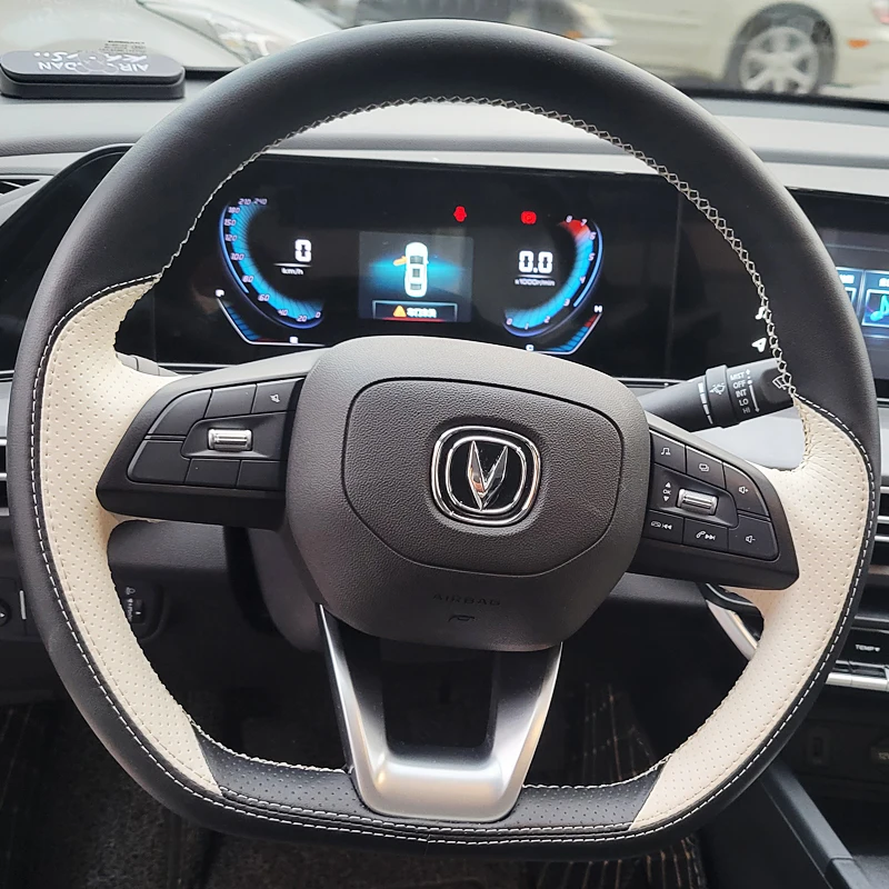 

DIY Hand-Stitch Suede Leather Car Steering Wheel Cover for Changan CC CS15 CS35 CS75 CS55 CS95 CX20 Eado Alsvin V7 E-star MINI