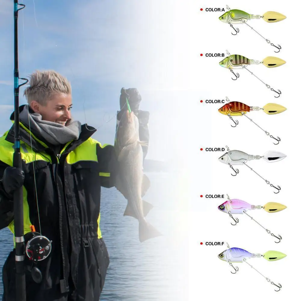 

1.73 Inch Metal Sequin Lure 6 Color Long Shot Vib Fishing Bait Sinking Tail Spinner Baits For Outdoor Fishing V9q5