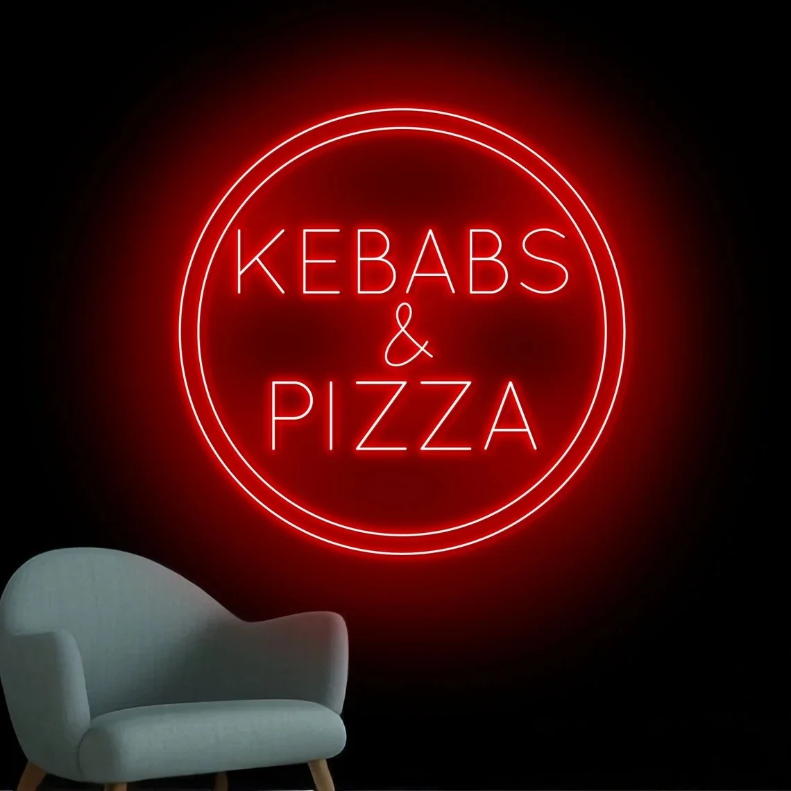 Неоновая вывеска для пиццы Kebabs и открытая кебаб неоновый магазин еды настенное