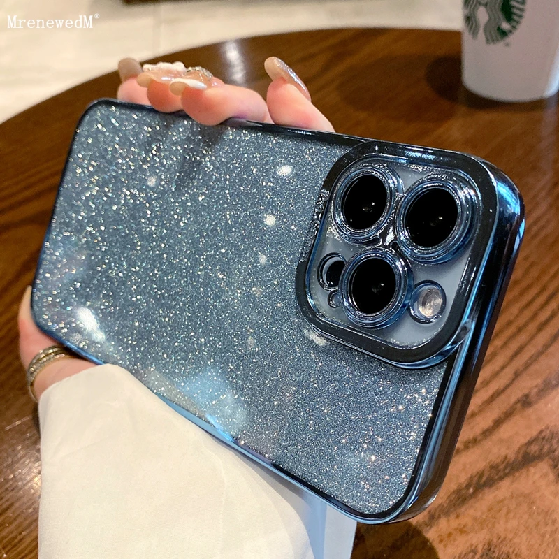 Модный Блестящий Роскошный чехол с покрытием для iPhone 13 Pro 12 Mini 11 X XR XS Max SE2 SE3 мягкий