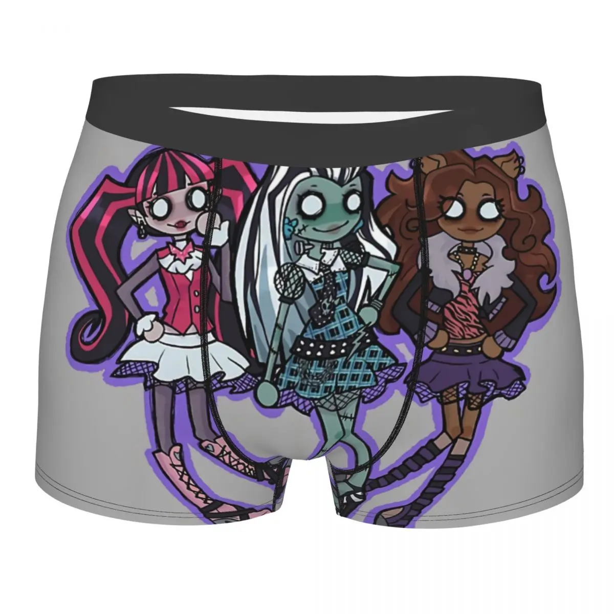 Draculaura Clawdeen Wolf And Frankie Stein Men Boxer Briefs Underwear Monster High Doll Highly Breathable Sexy Shorts Gift