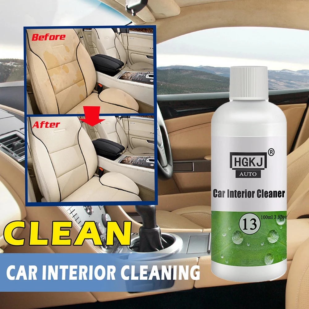 HGKJ 13 Car Interior Liquid Leather Repair Seat Plastic Dry Cleaning Auto Conditioner Refurbishing Spray 1:8 Dilute Foam Cleaner