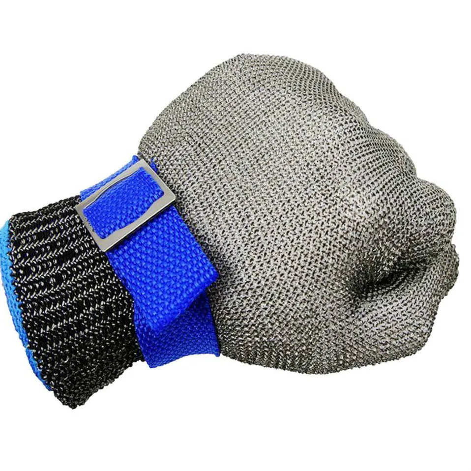 

1PC Working Glove Safety Stainless Steel Wire Adjustable Stab Resistant Gloves Gardening Kitchen Portable Butcher XL