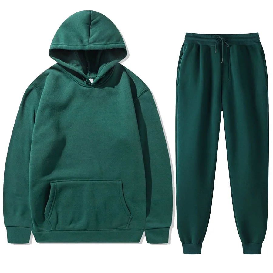 

Men's And Women's Solid Color Long Sleeves Suit Sportswear Hoodies+Pants Suit Autumn Winter Fashion 2 Pieces Set Sudaderas
