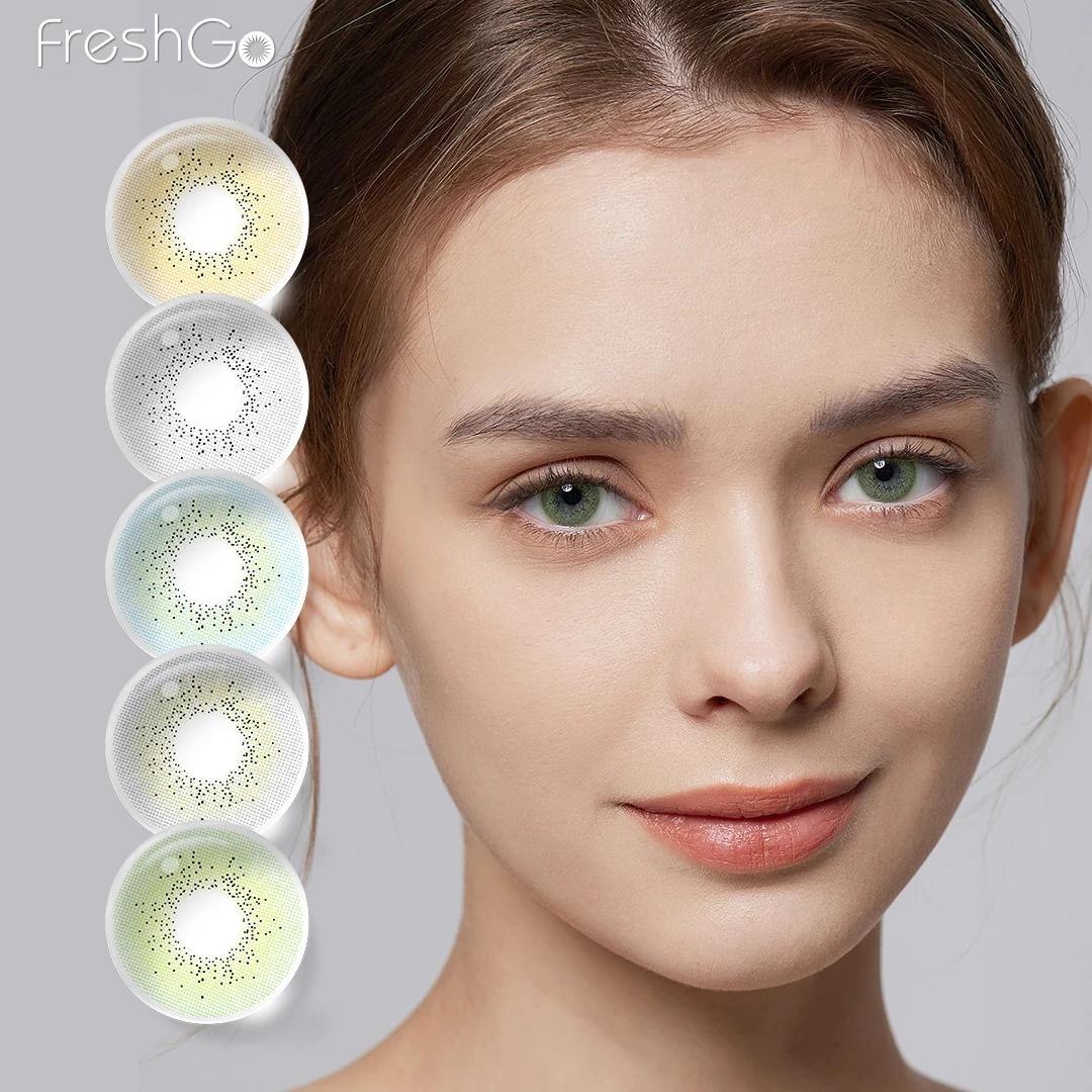 

Freshgo 1 Pair Colored Contact Lenses Natural Look Brown Eye Lenses Gray Contact Blue Lenses Fast Delivery Green Eye Lenses
