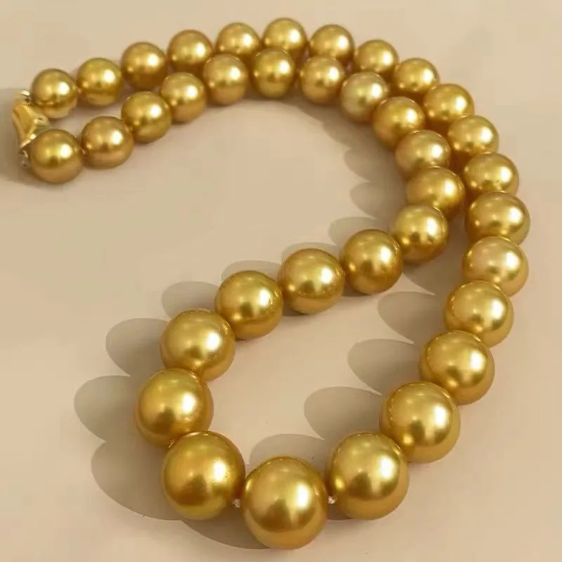 Подвеска из серебра 925 пробы с жемчугом 17 дюймов 12-14 мм