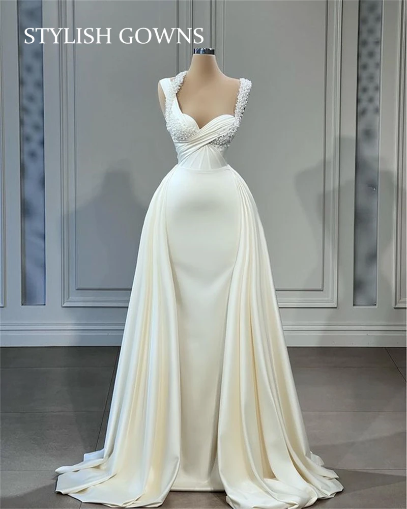 

Роскошное белое свадебное платье с сердечком, женское платье, плиссированные официальные платья, вечерние платья с юбкой-годе, платье для приема гостей