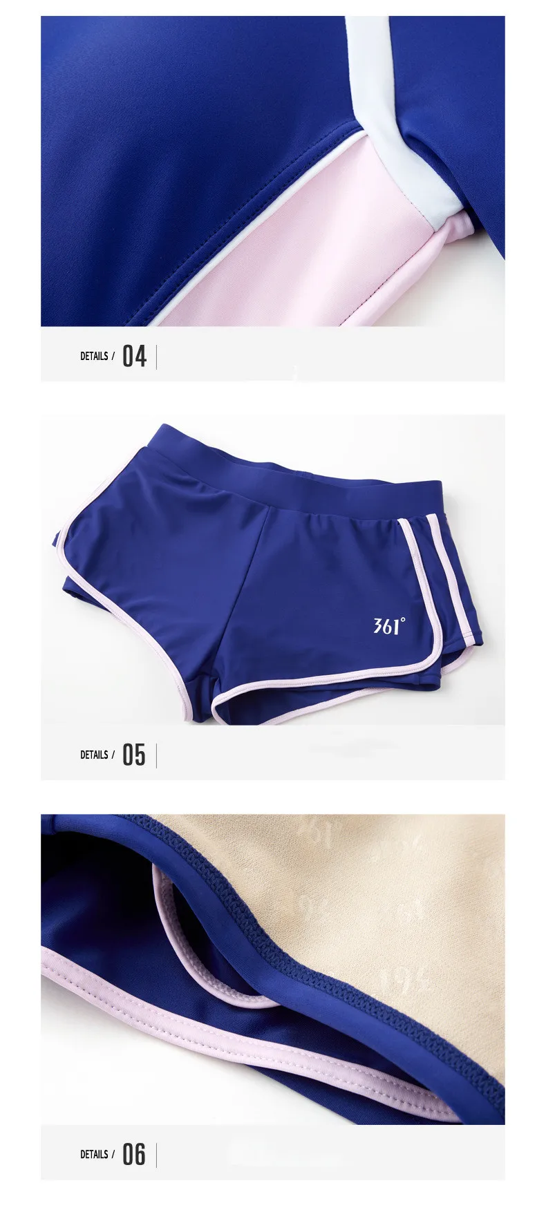 361 Women Two Pieces Long Sleeve Sun Protection Surfing Shirts Diving Tops Bottoms Beach Quick Dry SwimWear Bathing Rash Guard