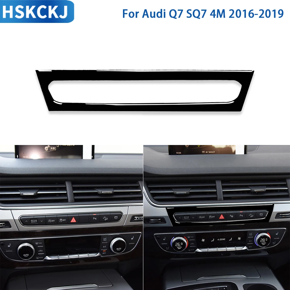 

Аксессуары для Audi Q7 2016 2017 2018 2019 автомобильное пианино черное пластиковое внутреннее центральное управление панель отделка наклейка для SQ7 4M