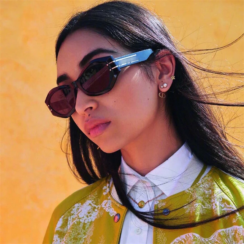 2022 New Fashion Personality small frame oval sunglasses Ins the same sunglasses trend brand Signature B1U