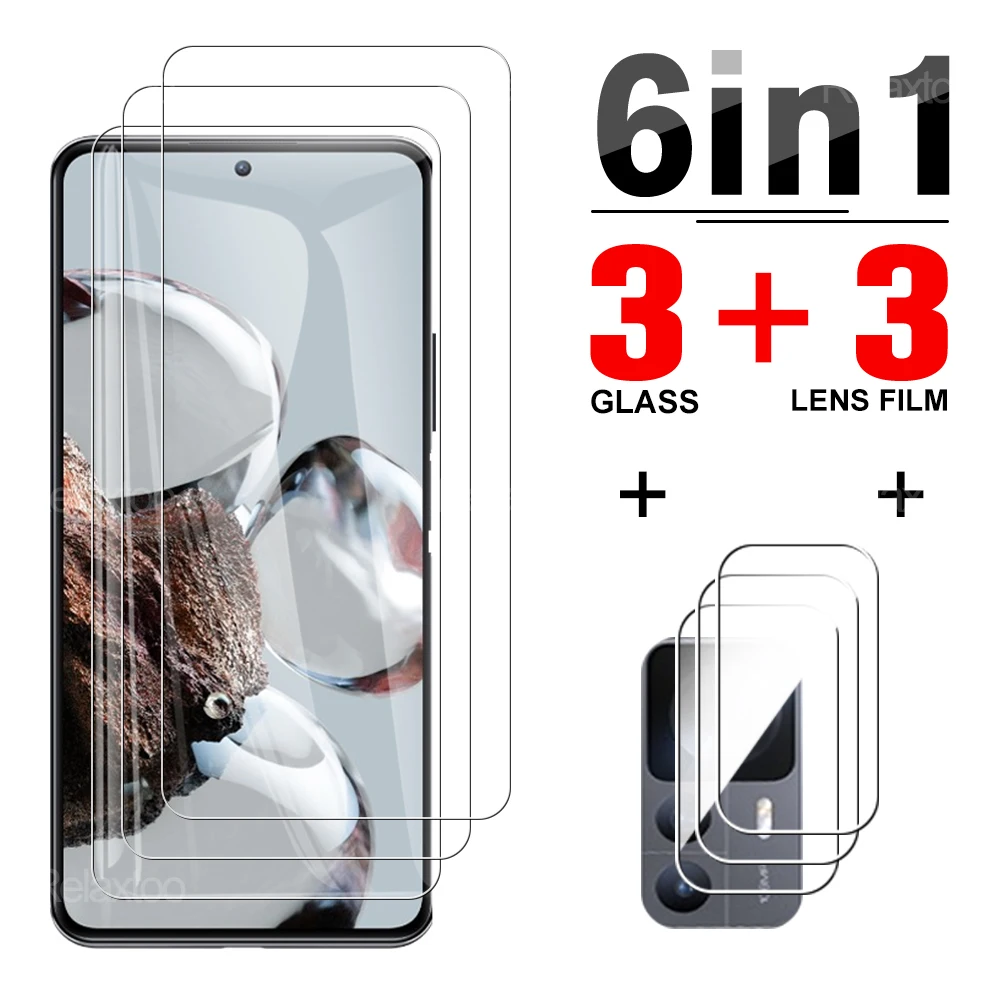 

6 в 1 закаленное стекло для Xiaomi 12T Pro, защитный чехол, защитная пленка, полное покрытие, пленка для объектива камеры телефона xiaomi 12T, защита