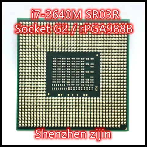 I7-2640M i7 2640M SR03R 2,8 ГГц двухъядерный четырехпоточный процессор 4M 35 Вт Разъем G2 / rPGA988B