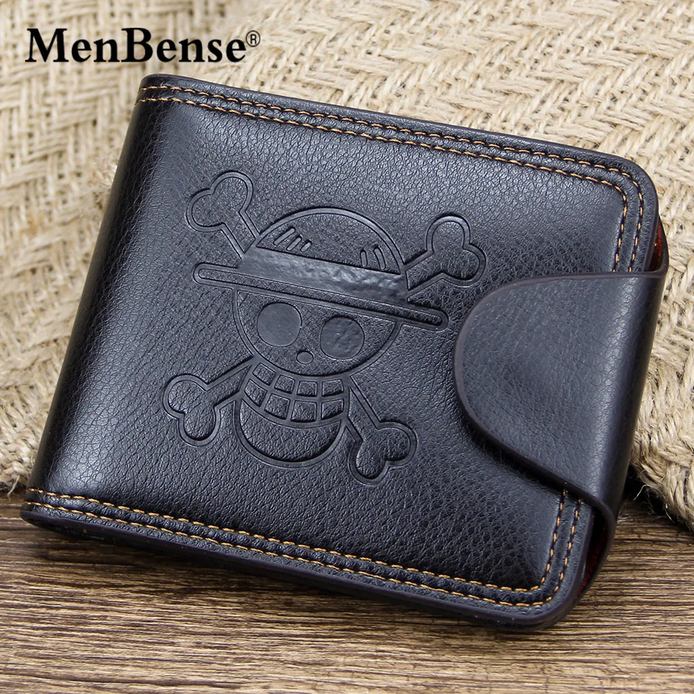 

Men's Wallet Skull Pattern Short Coin Purse Small Mini Card Holder Portomonee Male Walet Pocket Magnetic Buckle Three Fold