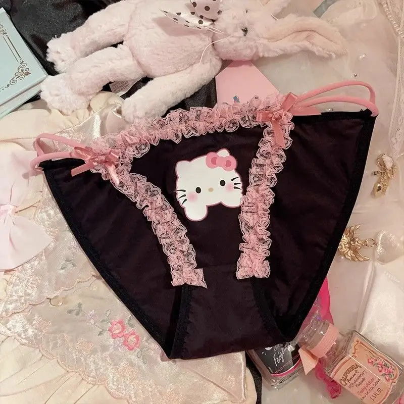 Новые милые кружевные трусики Sanrio Hello Kitty с рисунком аниме креативные девушки