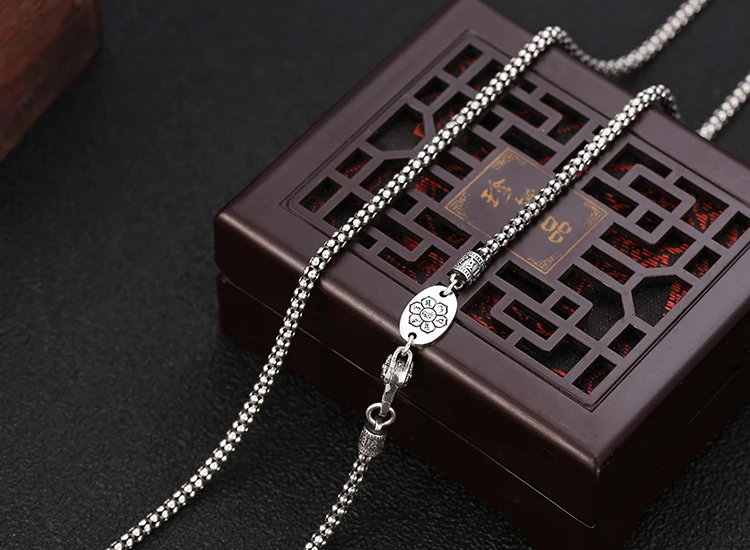 S925 Стерлингового Серебра Шесть Персонажей True Word Пряжка Кукурузная Цепочка