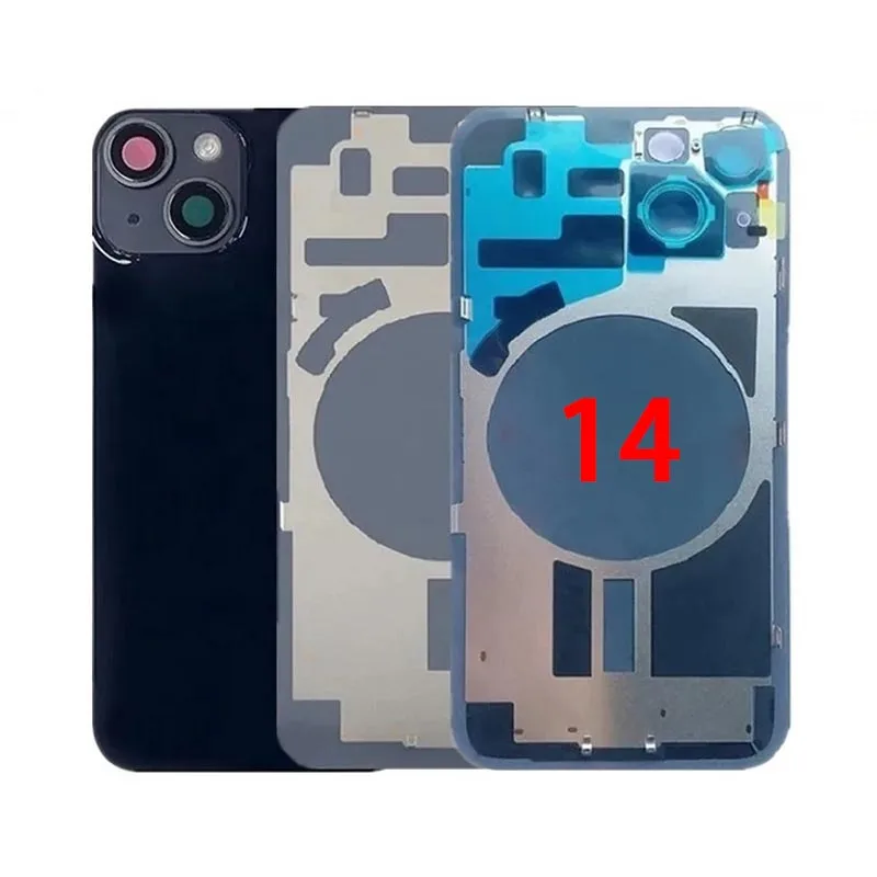 TROYPROLY Стеклянная задняя крышка с железной рамкой для iPhone 14 магнитная кольцевая