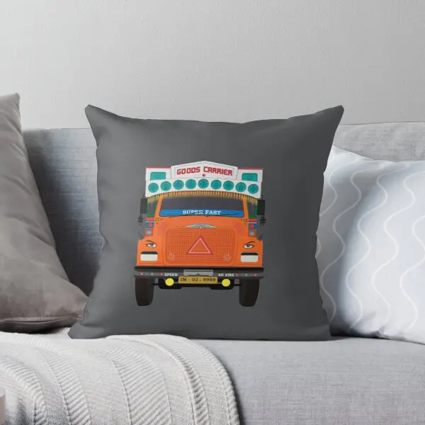 

Indian Truck Printing Throw Pillow Cover Throw Decorative Waist Fashion Car Case Soft Anime Bedroom Office Pillows not include