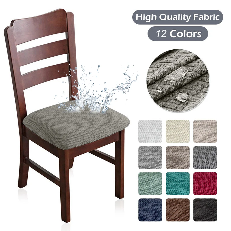 

Waterproof Chair Cushion Cover For Dining Room Jacquard Elastic Chair Seat Cover Washable Soft Cushion Cover For Banquet Home