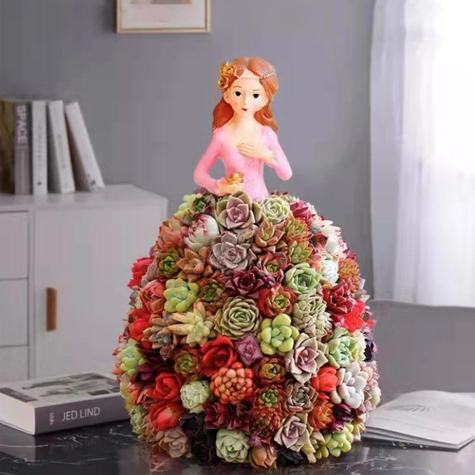 

Succulent Planter Flowerpot The Reverie Of The Princess Flower Dress Plants Skirt Flower Stand Ornament Pretty Home Decor