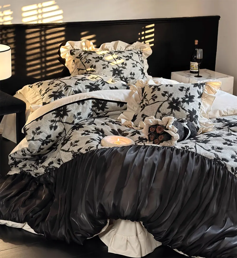 Элегантный жаккардовый пасторальный Комплект постельного белья полный