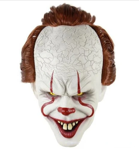 

Horror Pennywise Stephen King Cosplay Scary Red Hair Clown Killer Masks LED Latex Helmet Halloween Party Carnival Costume Prop