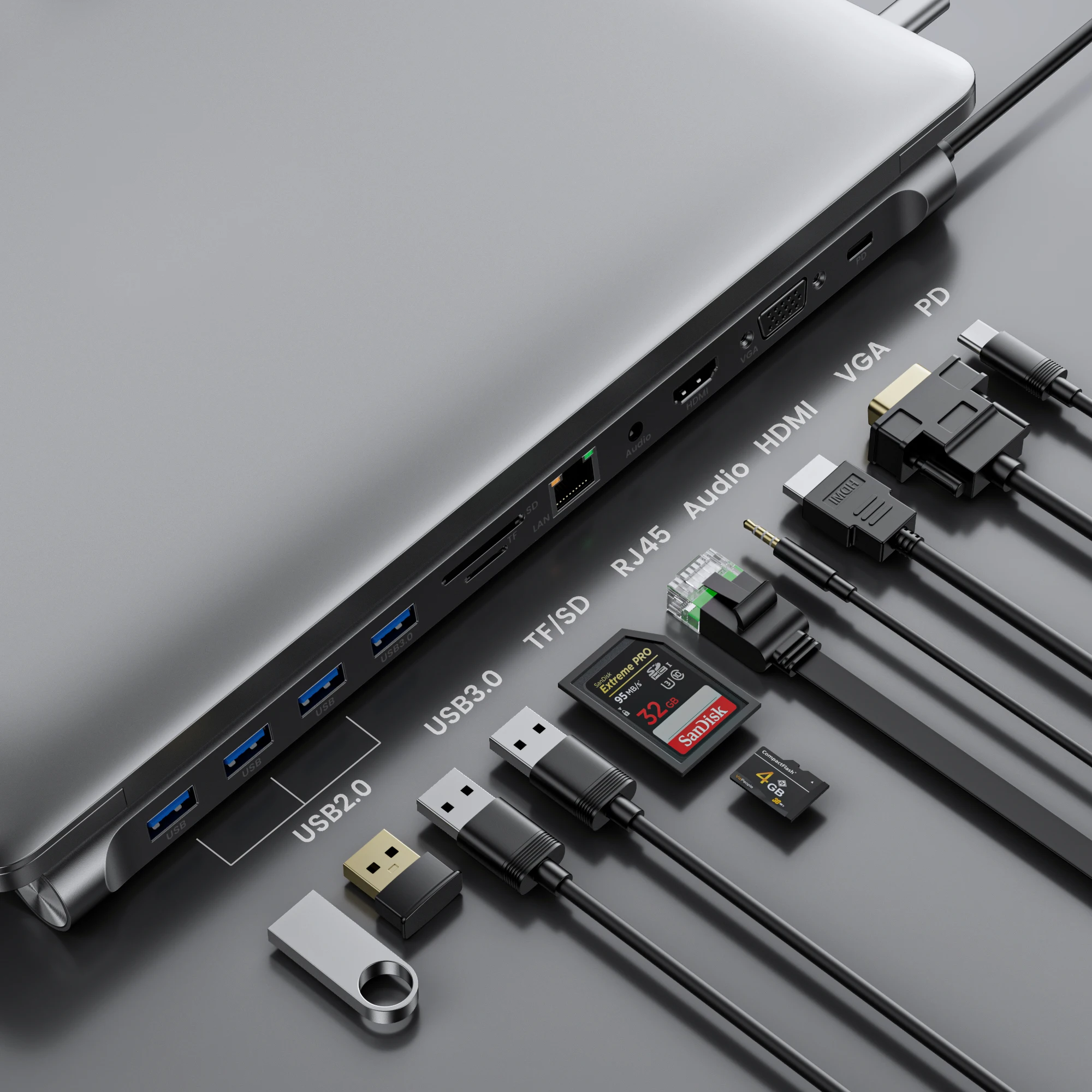 USB-концентратор Разветвитель USB 3 0 OTG Type C кардридер HDMI PD все в 1 сетевой хаб для MacBook