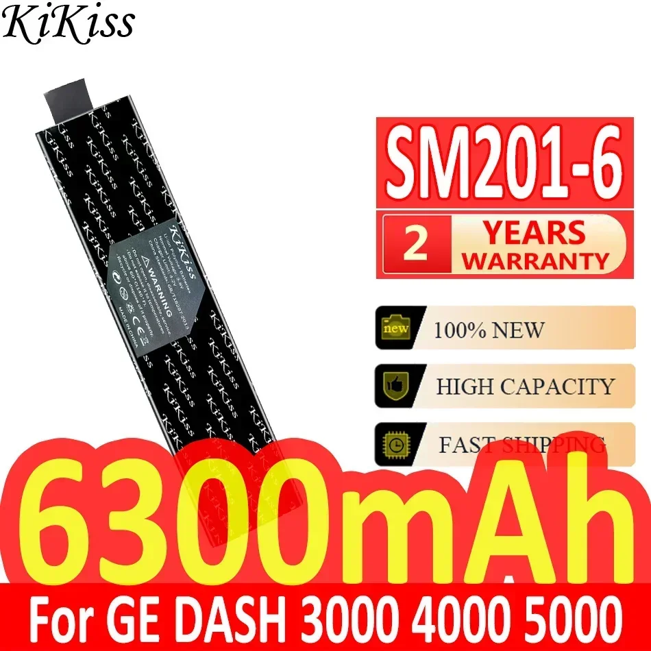 Аккумулятор KiKiss 6300 мАч SM201-6 SM2016 для GE DASH 3000 4000 5000 B20 B30 B40 B20I B30I B40I SM 201-6