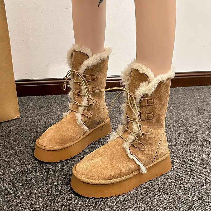 Зимние ботинки женские полуботинки австралийские 2024 осенние зимние элегантные