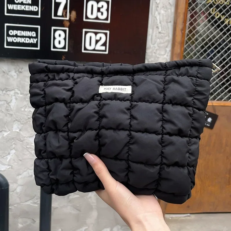 Стеганые женские косметички мягкая Сумочка для хранения косметики Корейская