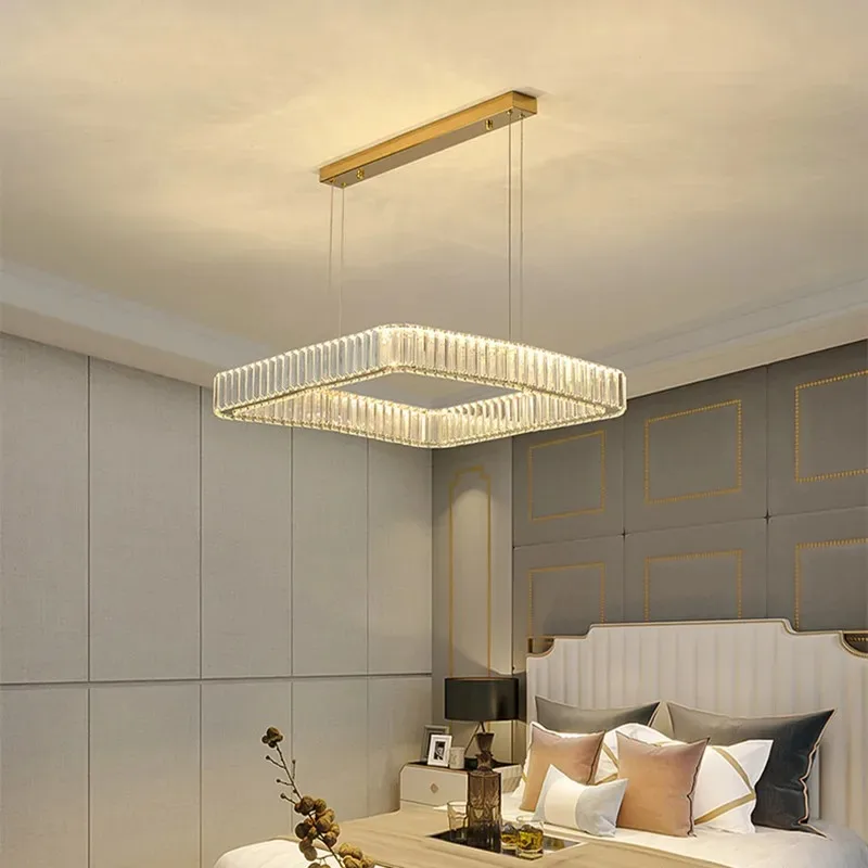 Квадратный подвесной светильник из нержавеющей стали современный дизайн