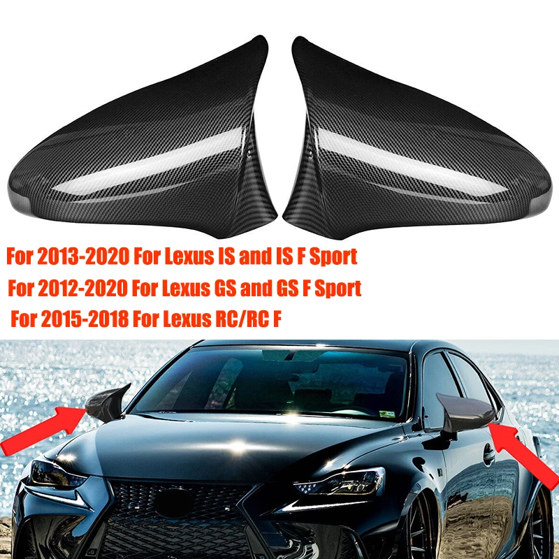 

Для LEXUS IS ES GS LS CT RC F-Sport 2014-2020 Автомобильное боковое зеркало заднего вида, крышка крыла, наклейка на внешнюю дверь, отделка карбона