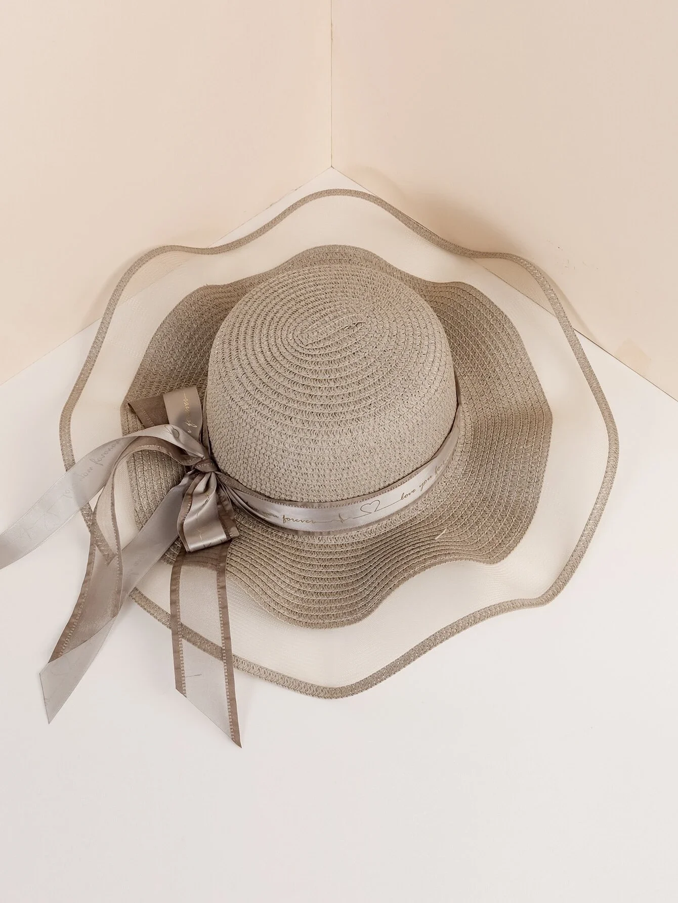 

Bow Ribbon Decor Straw Hat