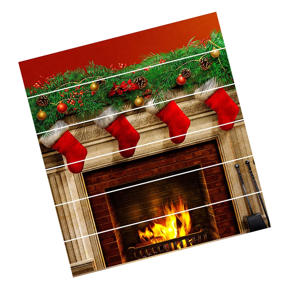 

1pc Christmas Stove Socks Stair Stickers 3D Creative Adhesive Stair Decoration Sticker Staircase Decal