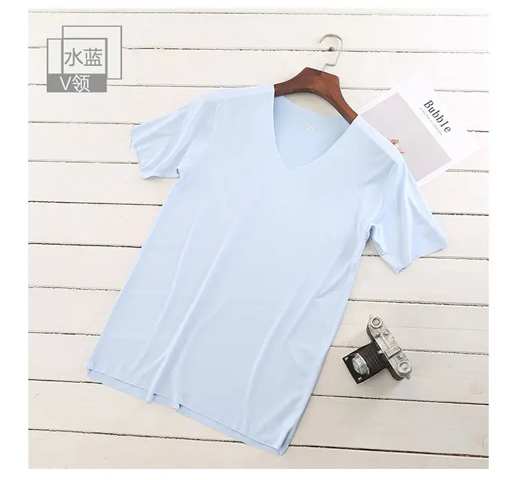 Мужская Летняя бесшовная футболка большого размера с коротким рукавом и