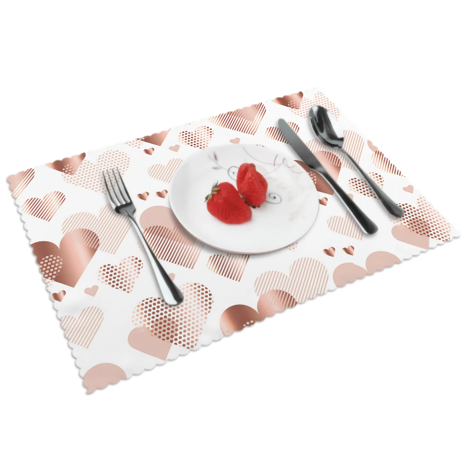 

Valentine's Day Placemats for Dining Table 12 x 18 inches Heat Resistant Table Placemats Set of 4 for Kitchen Dining Table