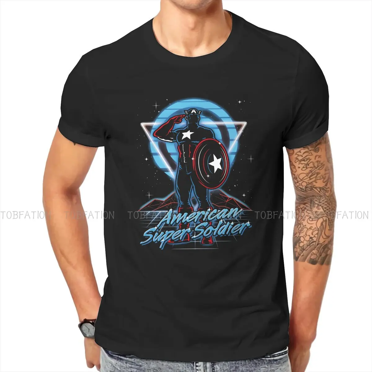 

Retro American Super Soldier Special TShirt Disney Captain America Film Leisure T Shirt Hot Sale Stuff For Adult
