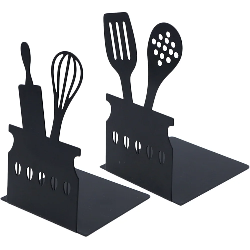 

Kitchen Bookend Desktop Holders Crafted Ends Stands Reading Metal Organizer Shelf Work Decor