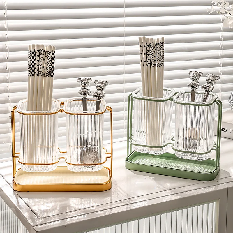 

household Chopstick barrel Luxury kitchen knife and fork storage box Kitchen drainage shelf Household articles