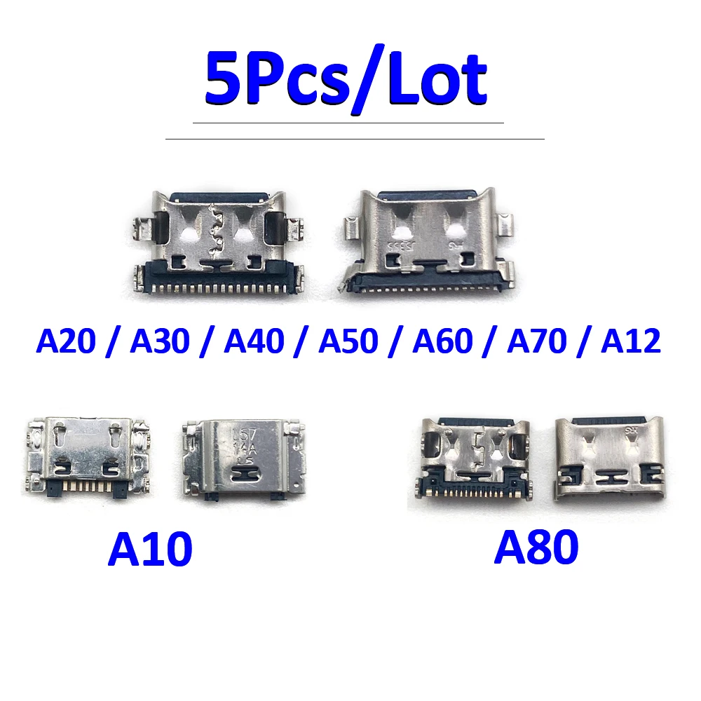 

5 шт./лот, гнездовой разъем Micro USB для Samsung Galaxy A10 A20 A30 A40 A50 A60 A70 A12 A31 A41 A51 A71 A80
