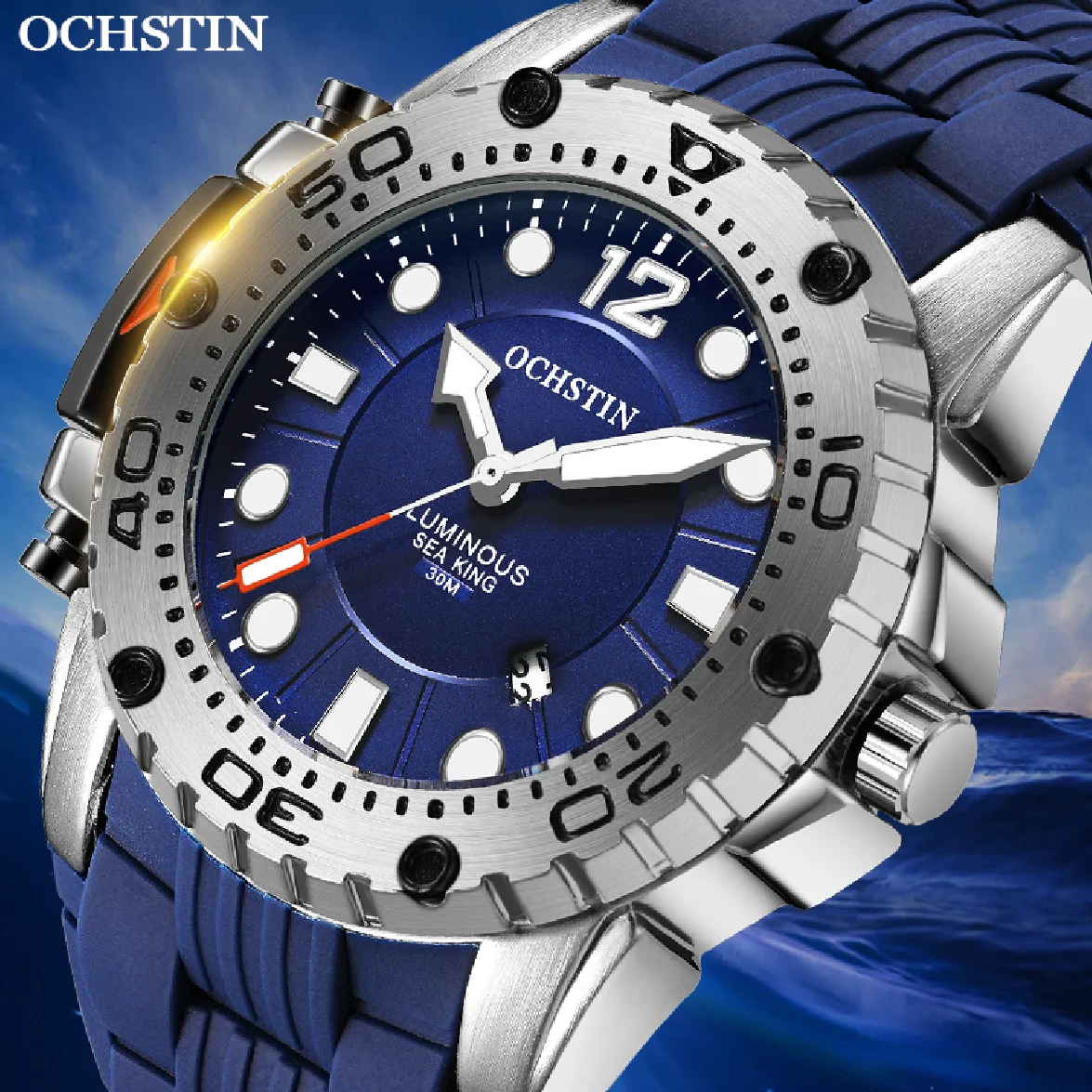 

OCHSTIN Men��s Military Male Watches Men Sports Watch Waterproof Quartz Wristwatches Male Gift Relogio Masculino Reloj Blue 2020