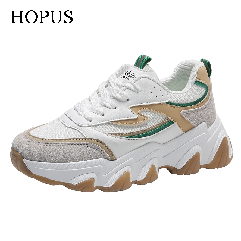 

Женские спортивные туфли HOPUS, дышащая сетчатая Женская обувь в Корейском стиле, новинка 2022, модные кроссовки на платформе, повседневные женс...