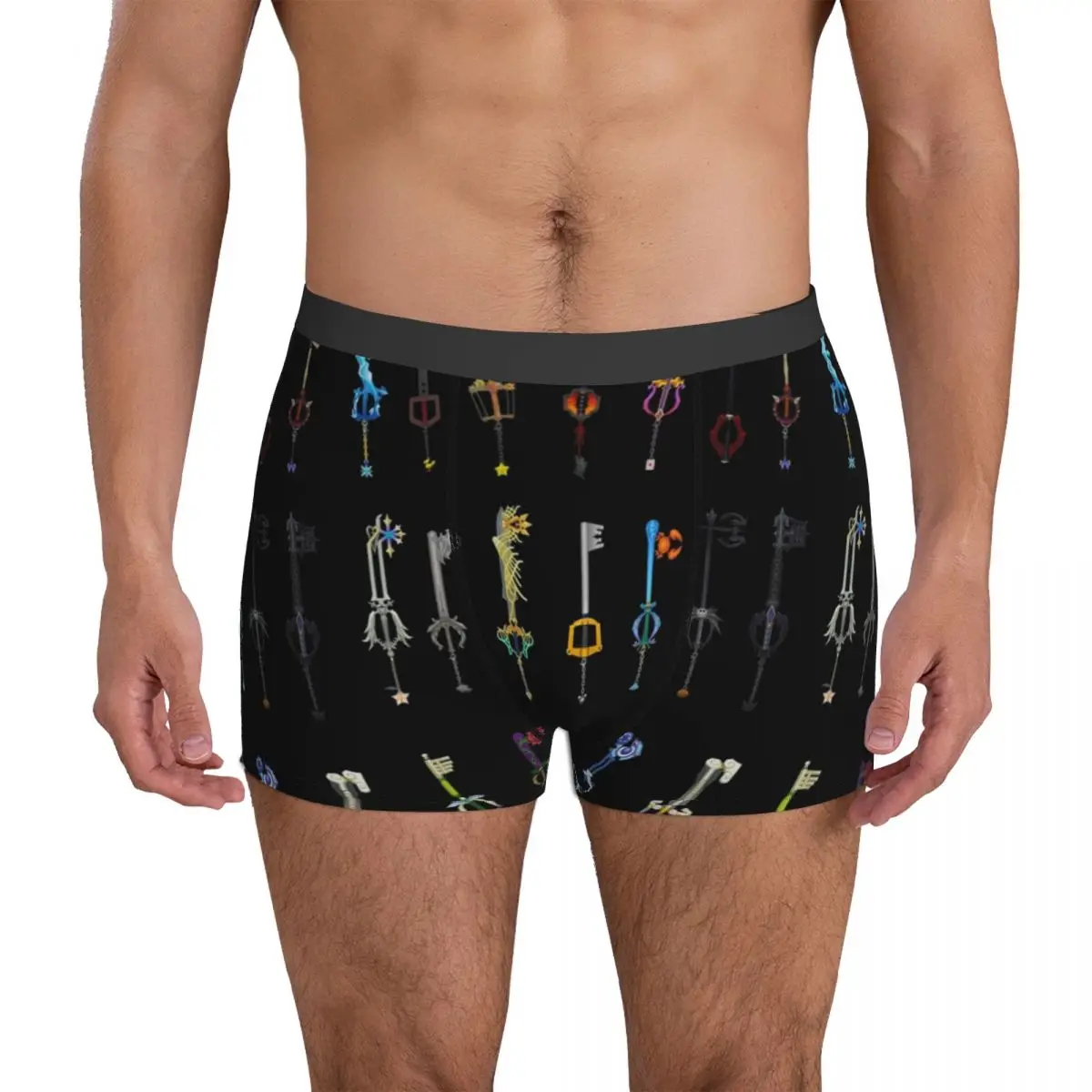 Kingdom Hearts Underwear Kingdom Hearts Keyblades 3D Pouch Hot Boxershorts Design Shorts Briefs Comfortable Male Underpants